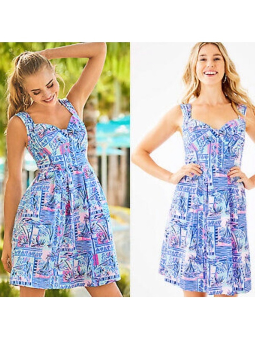 Lilly Pulitzer Cyndi Dress Whisper Blue Yeah Buoy
